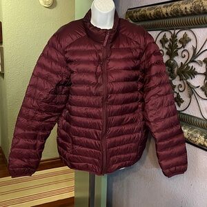 Attention Packable Down Mense 
Burgundy Puffer Jacket  Sz XL